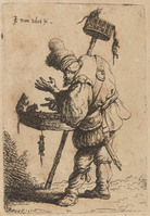 TvB G 3304
<br/>
Rattenvanger, uit de serie - By 't geeve vestaet ons leeve
<br/>
<em>Vliet, Johannes Gillisz. van (ca. 1600/1610-1668)</em>